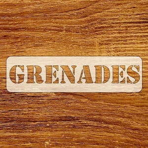 Grenades Ammo Can Stencil, Digital Download, SVG, DXF, Stl, Png, Pdf Files