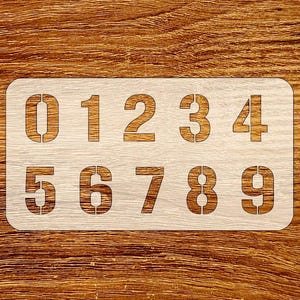 Number Stencil 0-9, Reusable DIY Craft Stencil, Digital Download, STL, DXF, Svg Files
