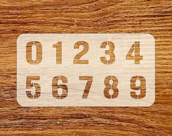Number Stencil 0-9, Industrial Address Numbers, Digital Download, SVG, DXF, Stl, Png, Pdf Files