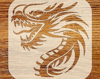 Chinesischer Drache Schablone, Digitaler Download, SVG, DXF, Stl, Png, Pdf