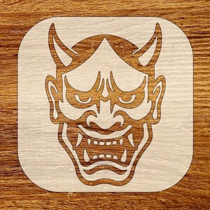 Oni-Masken-Schablone, digitaler Download, SVG, DXF, STL, PNG, PDF-Dateien