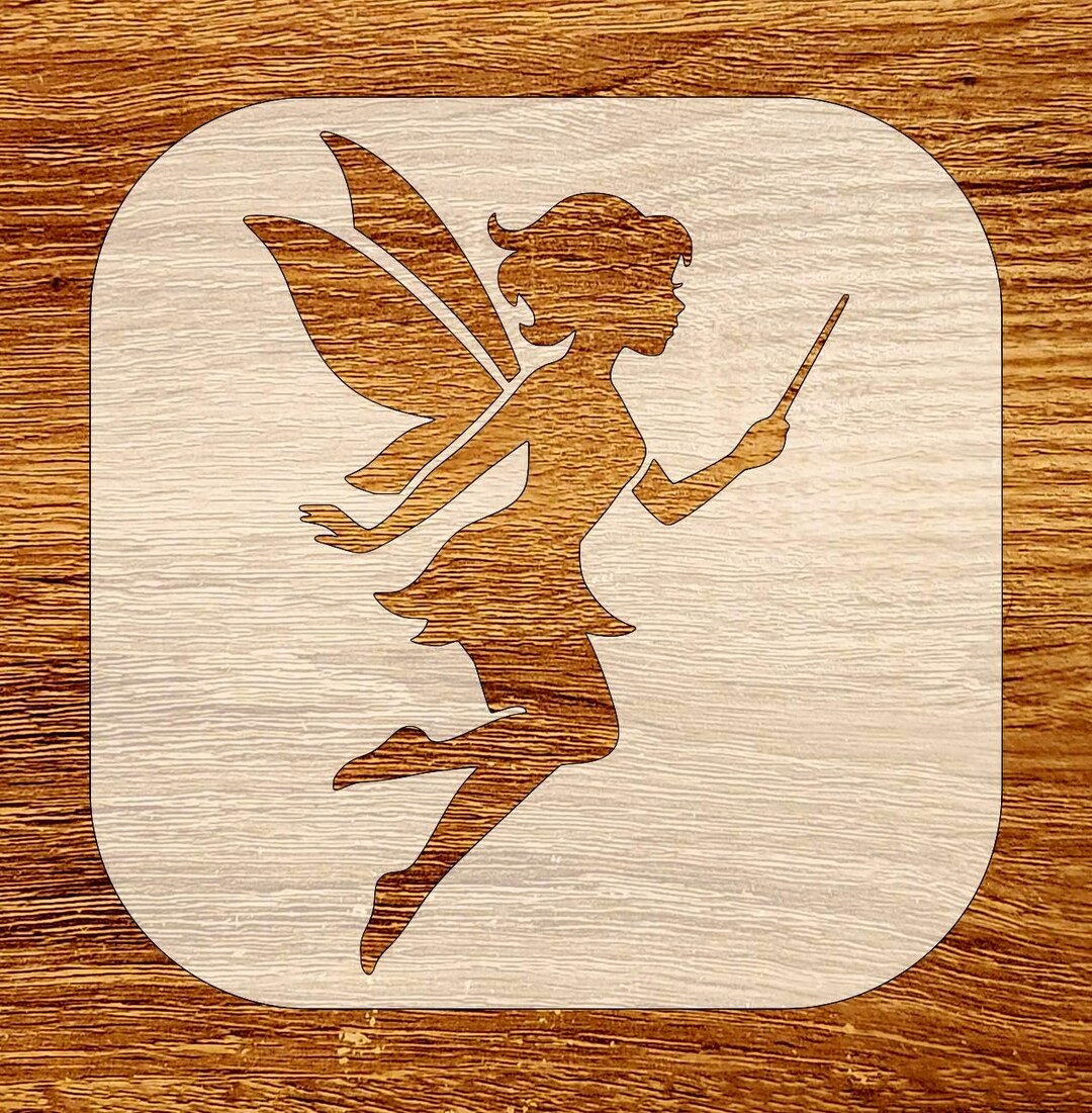 Magical Fairy Silhouette Stencil Reusable DIY Craft Stencil Digital magical-fairy-silhouette-stencil-reusable-diy-craft-stencil-digital