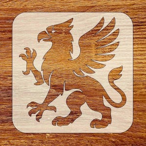 Pochoir Griffin, pochoir réutilisable bricolage, téléchargement numérique, SVG, DXF, Stl, Png, fichiers Pdf