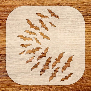 Flying Bats Stencil, Reusable DIY Craft Stencil, Digital Download, SVG, DXF, Stl, Png, Pdf Files