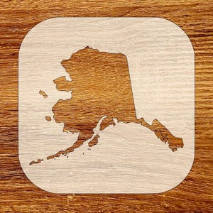 Alaska State Silhouette Stencil, Reusable DIY Craft Stencil, Digital Download, SVG, DXF, Stl, Png, Pdf Files