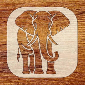 Elephant Stencil, Safari Animal Stencil, Reusable DIY Craft Stencil, Digital Download, STL, DXF, Svg Files