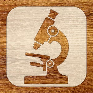 Plantilla de microscopio, descarga digital, archivos SVG, DXF, STL, PNG y PDF