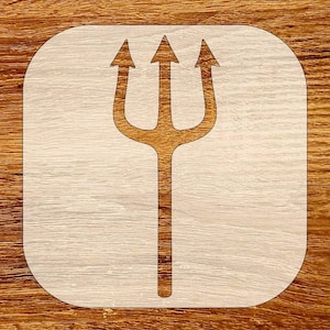 Devil Trident Pitchfork Stencil, Digital Download SVG, DXF, Stl, Png, Pdf Files