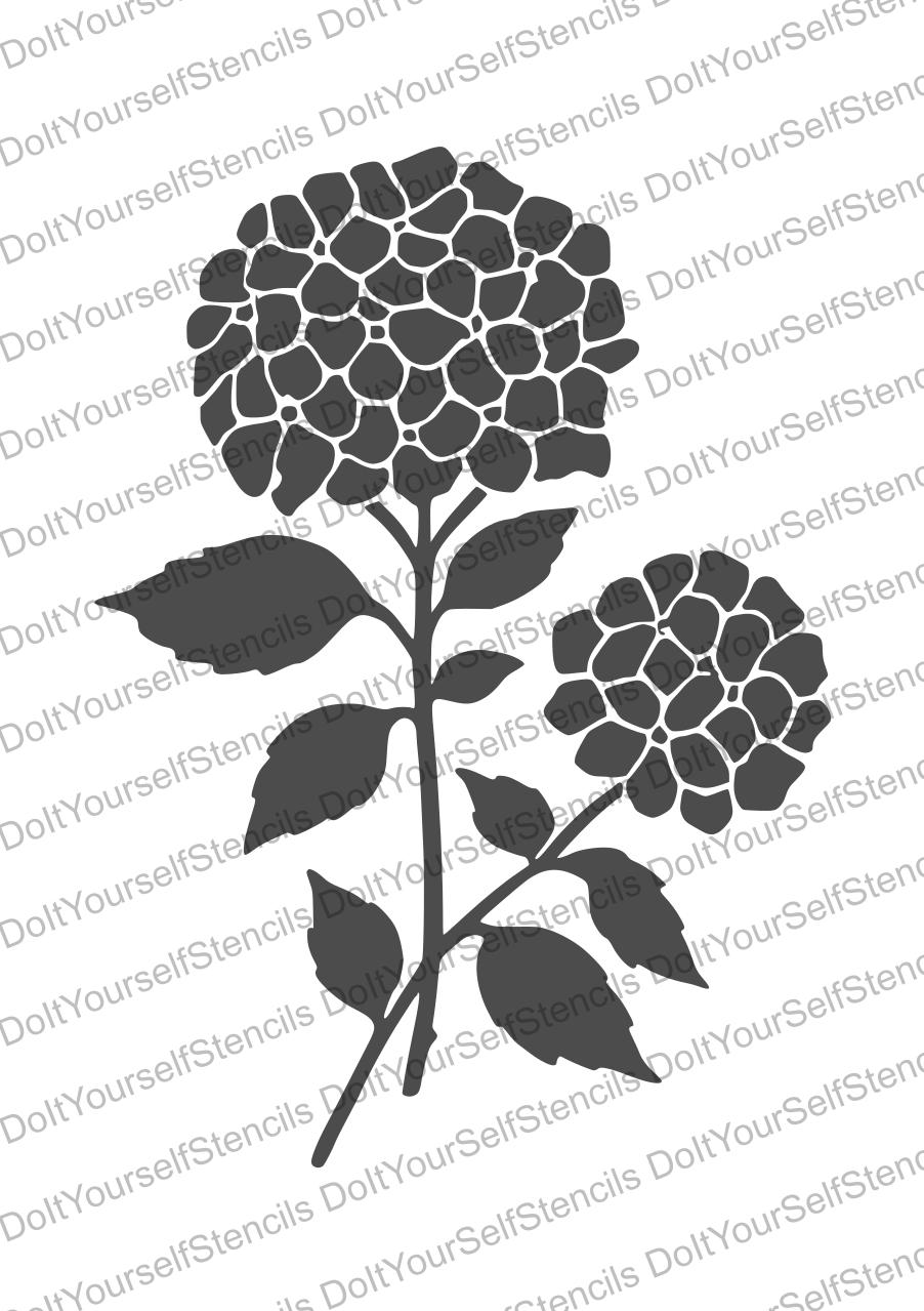 Hydrangea Blossom Stencil, Digital Download, SVG, DXF, Stl, Png, Pdf ...