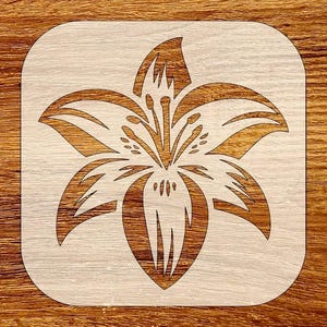 Lily Flower Stencil, Digital Download, SVG, DXF, Stl, Png, Pdf Files