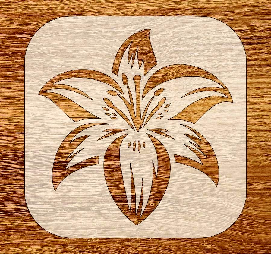 Stencil Company Stencil a forma di giglio di lide, 11,5 x 15 cm, riutilizzabile