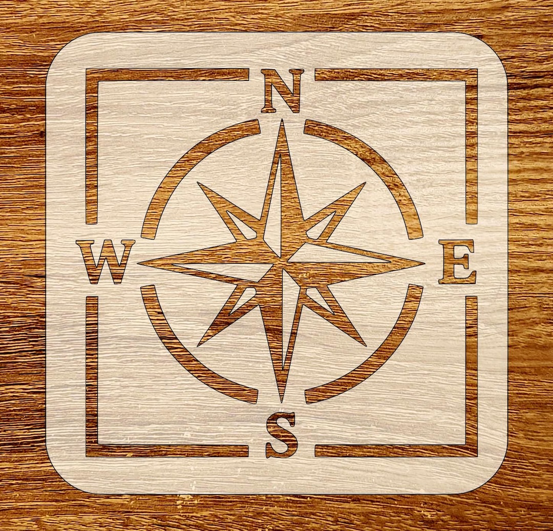 Compass Rose Stencil, Digital Download, SVG, DXF, Stl, Png, Pdf Files ...