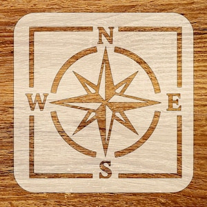 Compass Rose Stencil, Digital Download, SVG, DXF, Stl, Png, Pdf Files