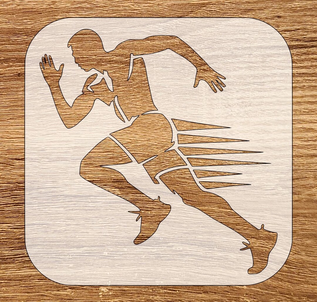 Dynamic Sprinter Stencil, Running Athlete Stencil, DIY Craft Stencil ...
