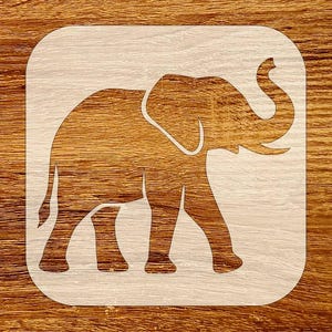 Elephant Silhouette Stencil, Reusable DIY Craft Stencil, Digital Download, SVG, DXF, Stl, Png, Pdf Files