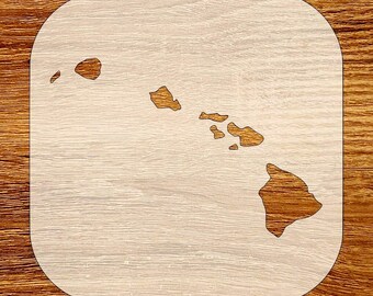 Hawaii State Silhouette Stencil, Digital Download, SVG, DXF, Stl, Png, Pdf Files