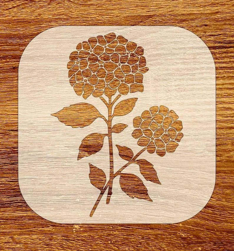 Hydrangea Blossom Stencil, Digital Download, SVG, DXF, Stl, Png, Pdf ...