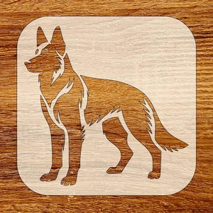 German Shepherd Silhouette Stencil, Digital Download, SVG, DXF, Stl, Png, Pdf Files
