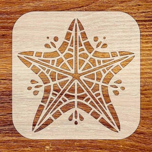 Seestern Wandmalerei Schablone, Wiederverwendbare DIY Handwerk Schablone, STL, DXF, svg Dateien