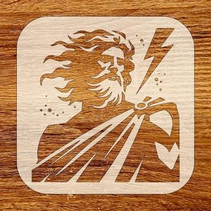 Zeus Lightning Stencil, Digital Download, SVG, DXF, Stl, Png, Pdf Files