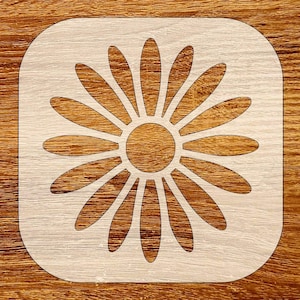 Stencil a forma di margherita, stencil riutilizzabile fai da te, download digitale, file STL, DXF, SVG