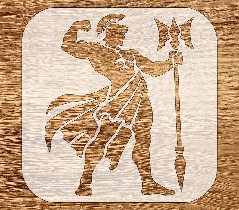 Spartan Warrior Stencil, Reusable DIY Craft Stencil, Digital Download ...