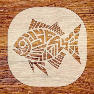 Fish Stencil, Reusable DIY Craft Stencil, STL, DXF, svg Files