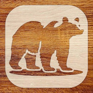 Stencil sagoma orso, stencil fai da te riutilizzabile, download digitale, file STL, DXF, SVG