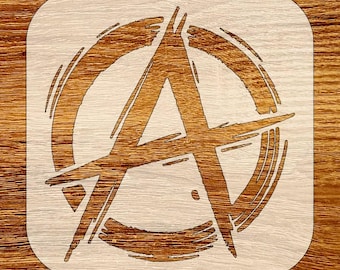 Anarchy Symbol Stencil, Digital Download, SVG, DXF, Stl, Png, Pdf Files