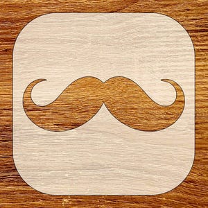 Mustache Stencil, Vintage Handlebar Mustache, DIY Craft Stencil, Digital Download, STL, DXF, Svg Files