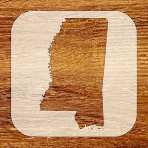 Mississippi State Silhouette Stencil, Reusable DIY Craft Stencil, Digital Download, SVG, DXF, Stl, Png, Pdf Files