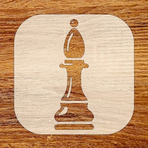 Bishop Chess Piece Stencil, Reusable DIY Craft Stencil, Digital Download, STL, DXF, Svg Files