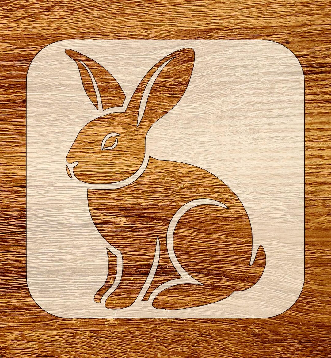 Spring Rabbit Stencil, Digital Download, SVG, DXF, Stl, Png, Pdf Files ...