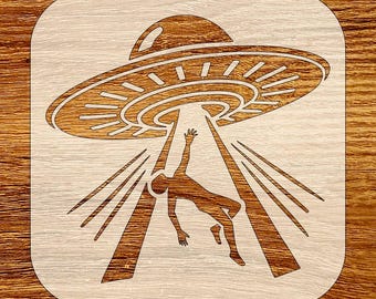 Alien Abduction Stencil, Digital Download, SVG, DXF, Stl, Png, Pdf Files