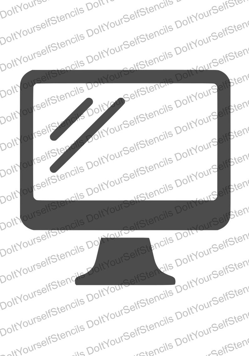 Computer Monitor Stencil, Digital Download, SVG, DXF, Stl, Png, Pdf ...