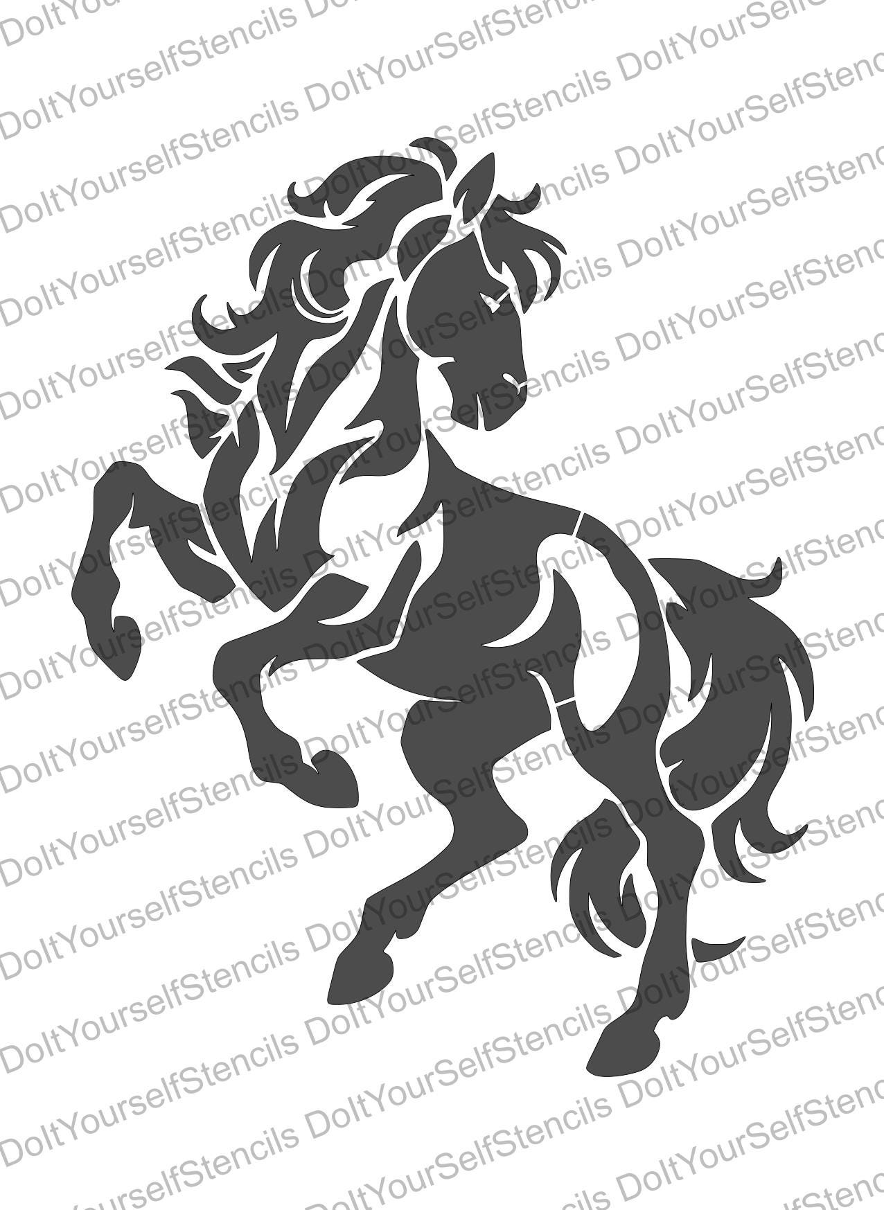 Stallion Svg Simple Tribal Stallion Stencil, Digital Download, SVG, DXF, Stl, Png, Pdf ...