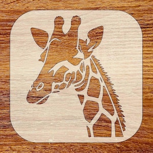 Majestic Giraffe Stencil, Reusable Safari Animal Stencil, Digital Download, STL, DXF, Svg Files