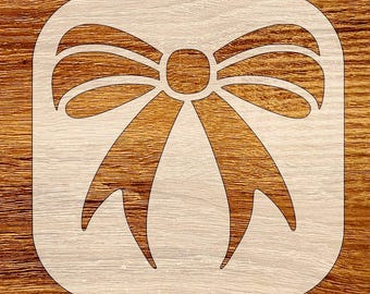 Decorative Bow Stencil, Reusable DIY Craft Stencil, Digital Download, STL, DXF, Svg Files