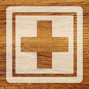 First Aid Cross Stencil, Digital Download, SVG, DXF, Stl, Png, Pdf Files