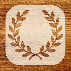 Laurel Wreath Stencil, Reusable DIY Craft Stencil, Digital Download, SVG, DXF, Stl, Png, Pdf Files