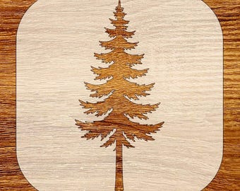 Pochoir sapin, téléchargement numérique, SVG, DXF, Stl, Png, fichiers Pdf