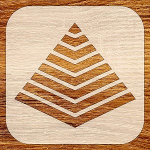 Plantilla de pirámide rayada, descarga digital (archivos SVG, DXF, STL, PNG y PDF)