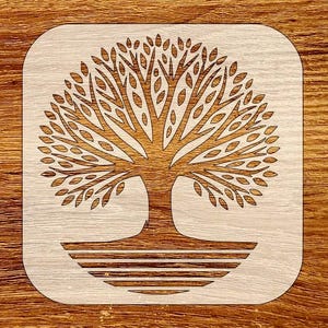 Tree Stencil, Reusable DIY Craft Stencil, Digital Download, STL, DXF, Svg Files