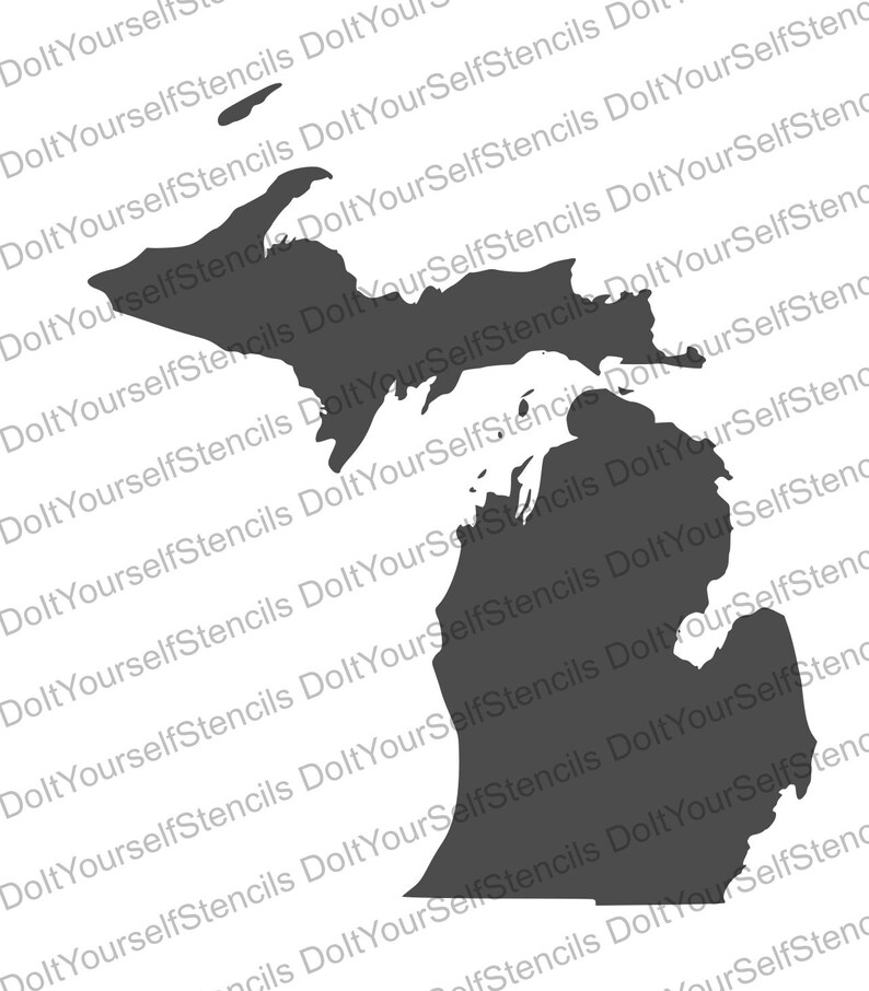 Michigan State Silhouette Stencil, Digital Download, SVG, DXF, Stl, Png ...