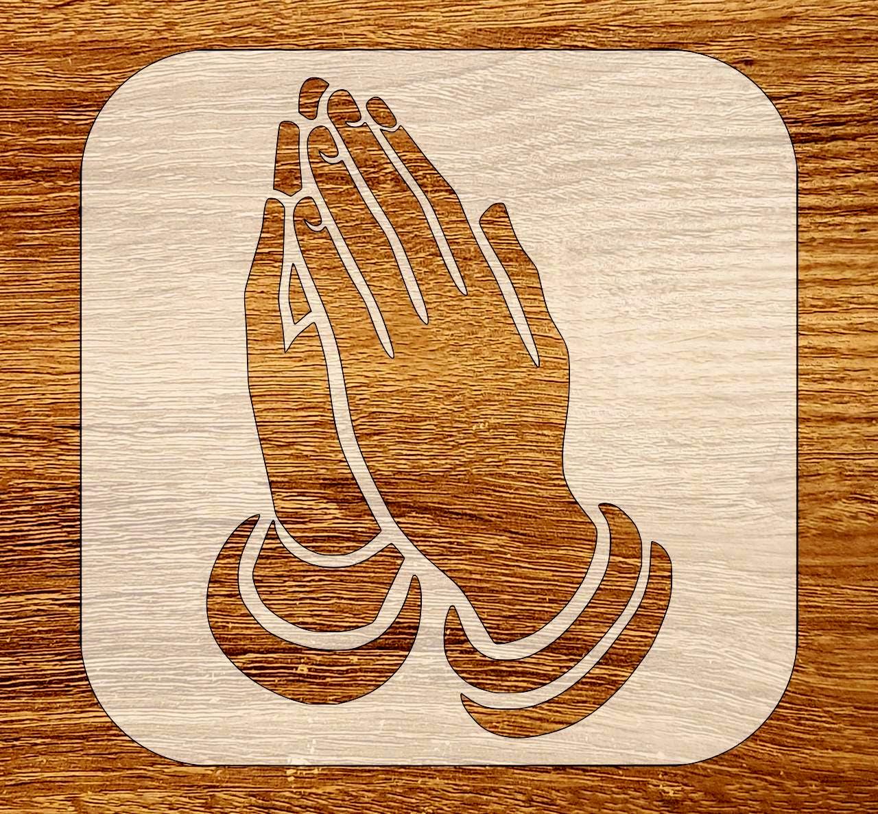 Pyaying Hand Cd R Dxf File Praying Hands Stencil, Digital Download, SVG, DXF, Stl, Png, Pdf Files ...