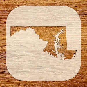 Maryland State Silhouette Stencil, Reusable DIY Craft Stencil, Digital Download, SVG, DXF, Stl, Png, Pdf Files