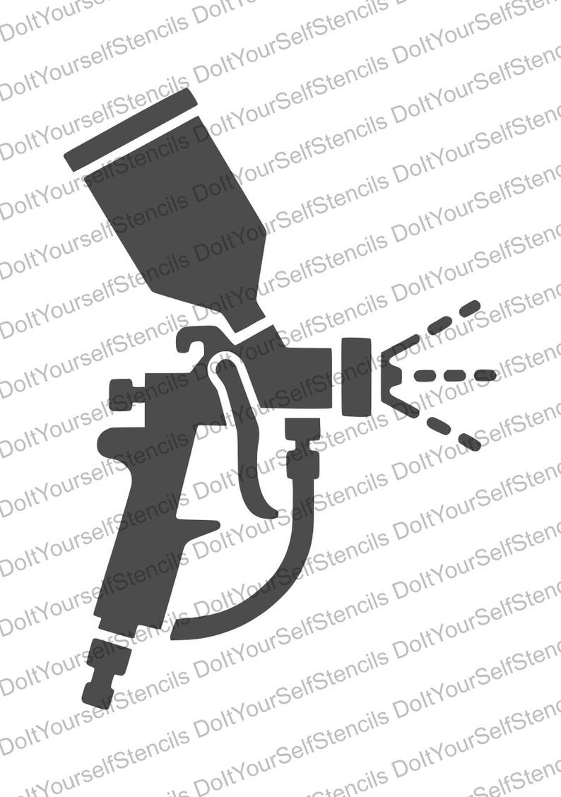 Spray Gun Stencil, Digital Download, SVG, DXF, Stl, Png, Pdf Files - Etsy
