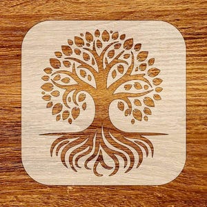 Estêncil para pintura de parede da Árvore da Vida, estêncil reutilizável para artesanato DIY, arquivos STL, DXF, SVG