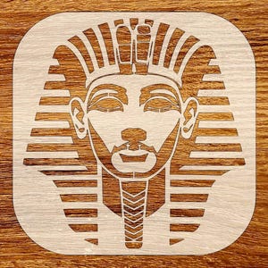 Pharaoh Stencil, Ancient Egyptian Stencil, Reusable DIY Craft Stencil, Digital Download, STL, DXF, Svg Files