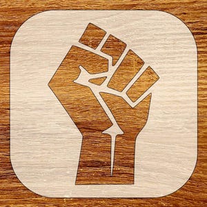 Plantilla de puño en alto, descarga digital (archivos SVG, DXF, STL, PNG y PDF)